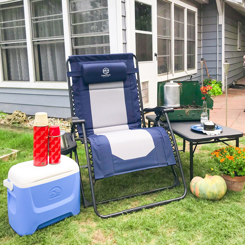 Coastrail Outdoor Folding Zero Gravity Chair Camping Chair Recliner With Backrest Wide Seat